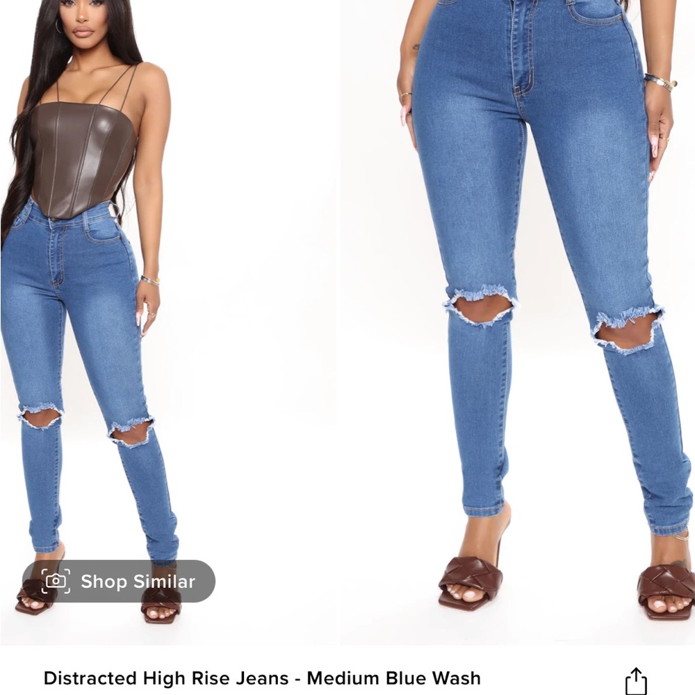 High Rise Medium blue jeans